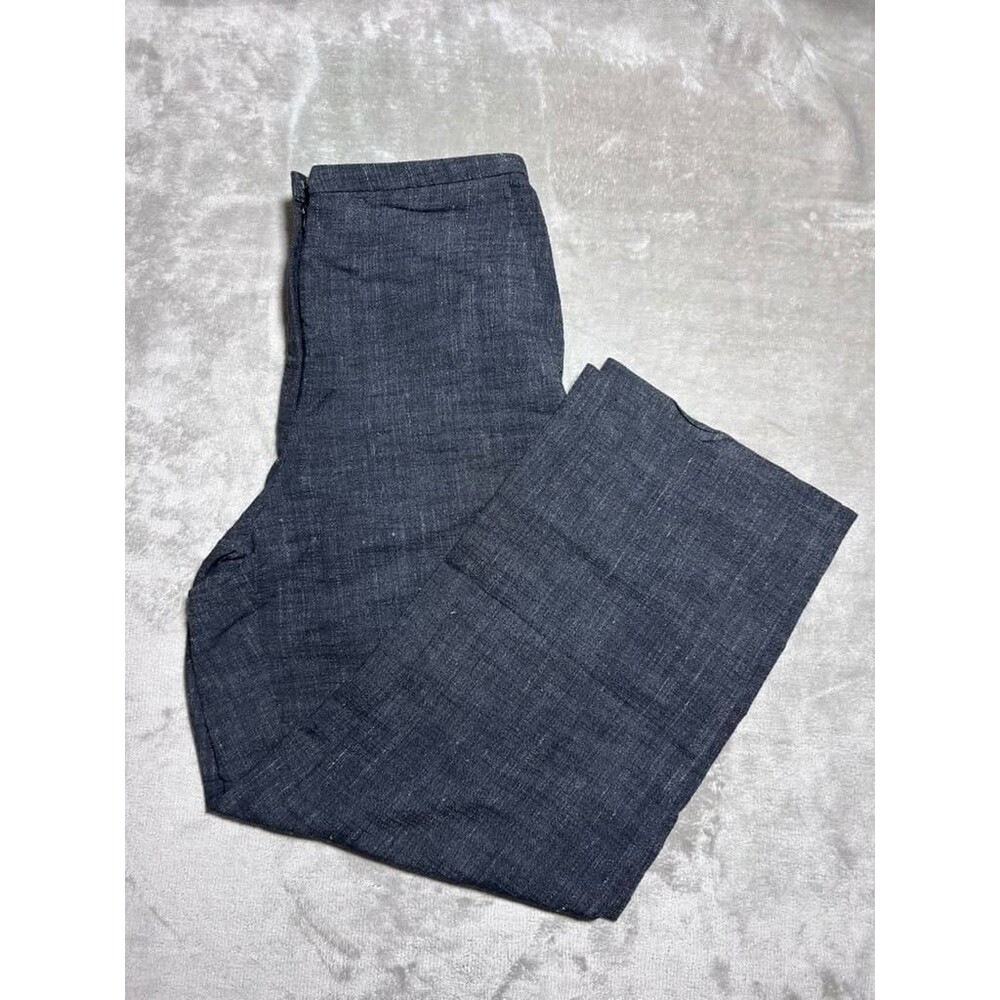 Eileen Fisher Pants Women Medium Gray Wide Trousers Pockets